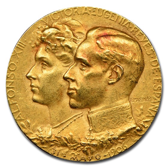 1906 Spain Gold Medal Alfonso XIII MS-62 NGC 1906 Spain Gold Medal Alfonso XIII MS-62 NGC